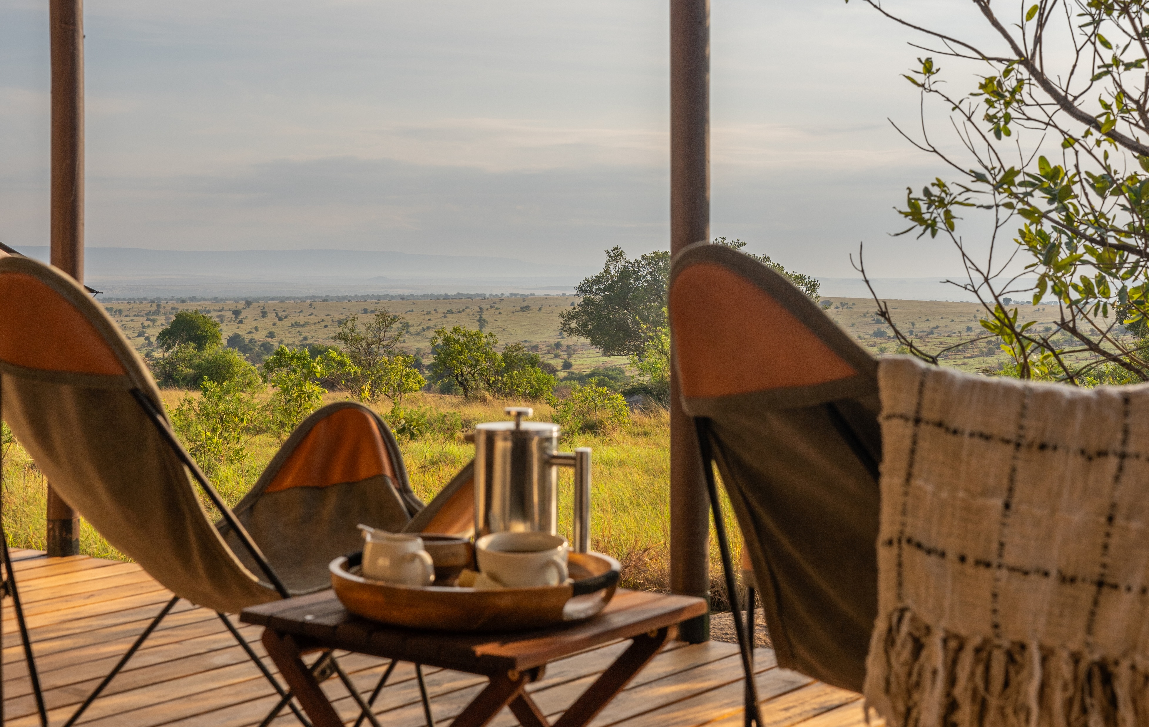 Morning coffee on safari